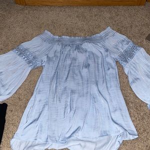 cute flowy off the shoulder shirt